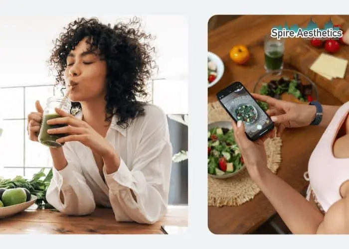 Image of woman looking into her diet and fat freezing Portobello to improve her health